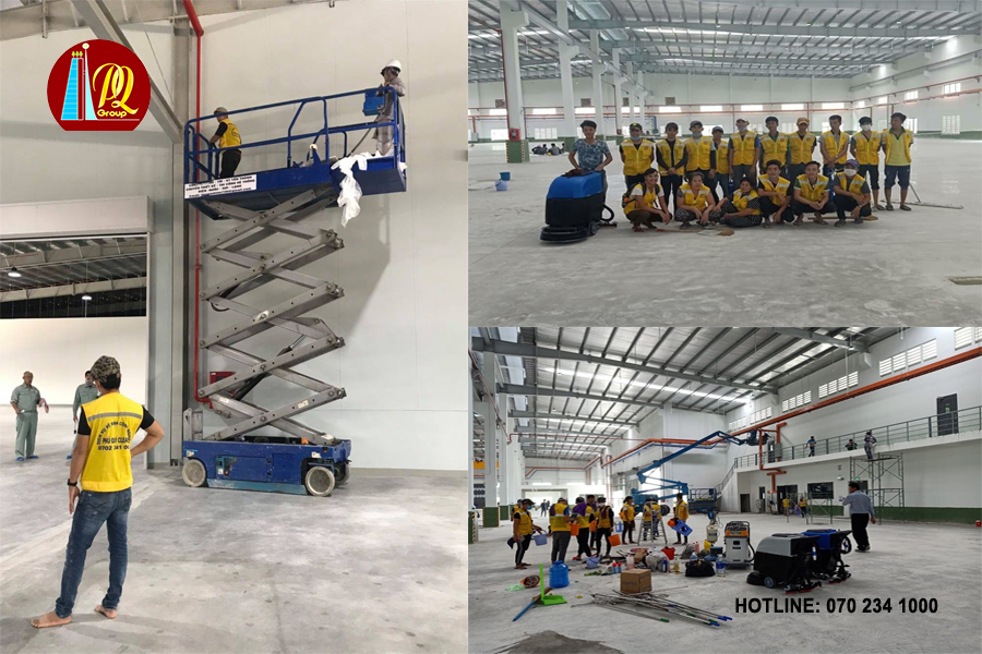 Công tác làm sạch sàn và tường nhà tại Phú Quý Clean